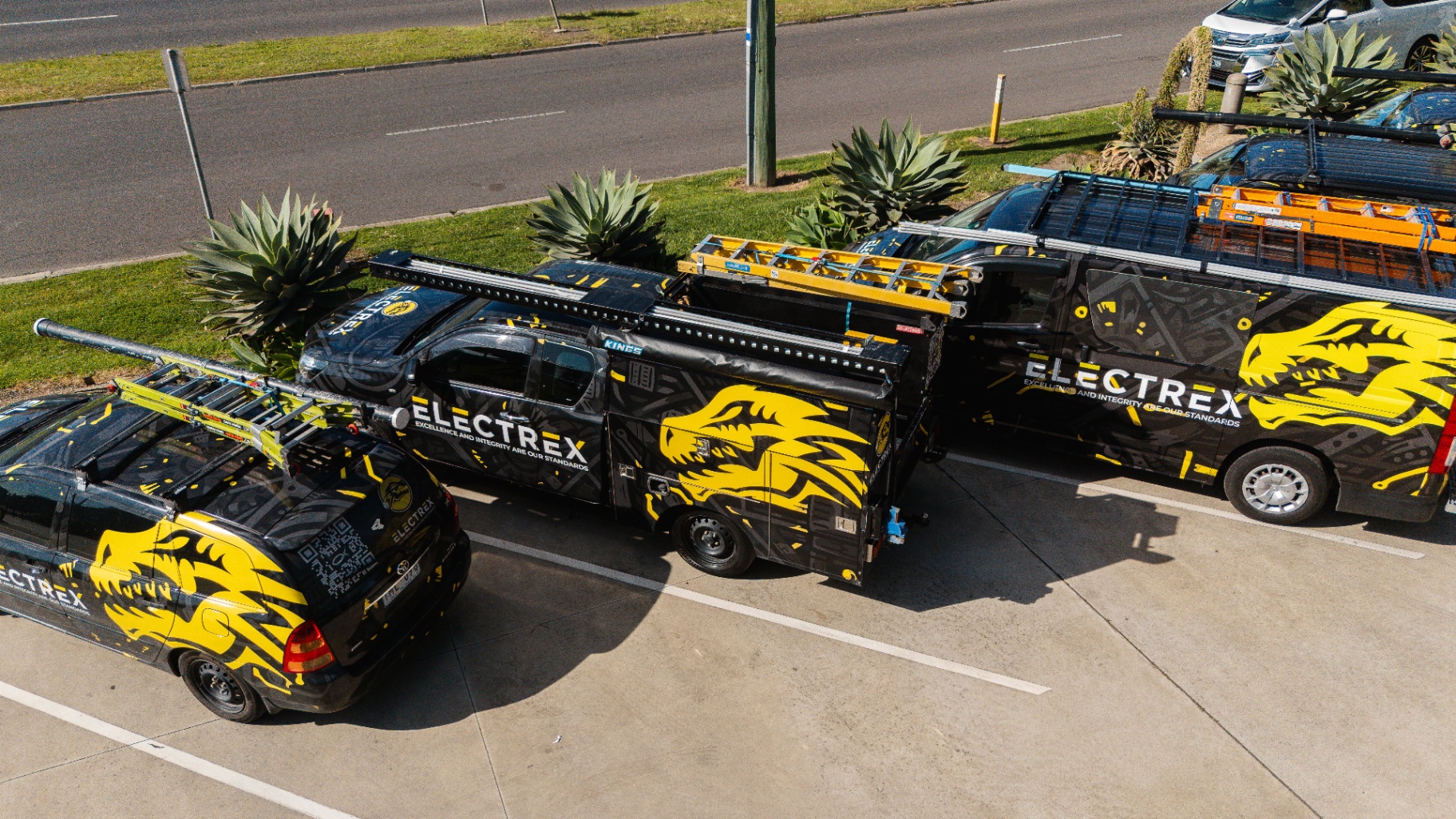 Electrex electricians and branded service vans in Melbourne